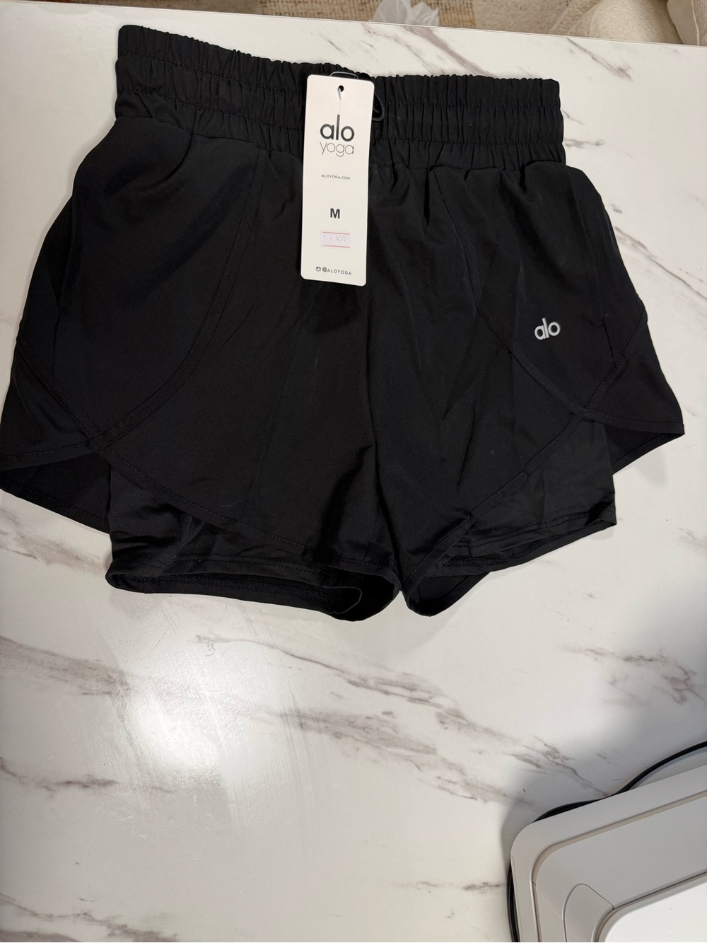 ALO Yoga Black Athletic Shorts with Inner Layer